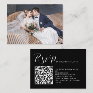 Elegant Wedding Website   RSVP QR Code Photo Enclosure Card