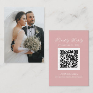 Elegant Wedding Website   RSVP QR Code Photo Enclosure Card