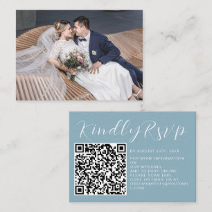 Elegant Wedding Website   RSVP QR Code Photo Enclosure Card