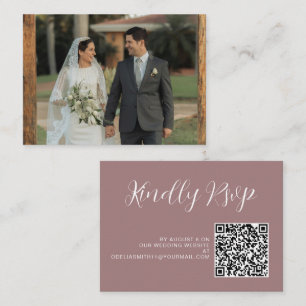 Elegant Wedding Website   RSVP QR Code Photo Enclosure Card