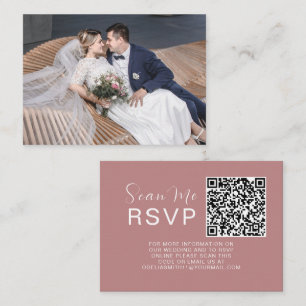 Elegant Wedding Website   RSVP QR Code Photo Enclosure Card
