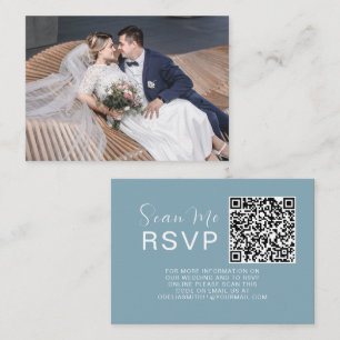 Elegant Wedding Website   RSVP QR Code Photo Enclosure Card
