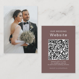 Elegant Wedding Website   RSVP QR Code Photo Enclosure Card