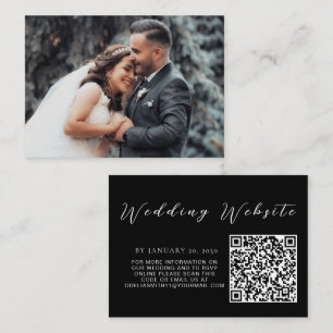 Elegant Wedding Website   RSVP QR Code Photo Enclosure Card