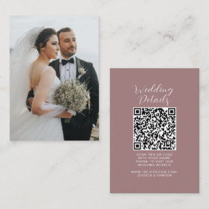 Elegant Wedding Website   RSVP QR Code Photo Enclosure Card