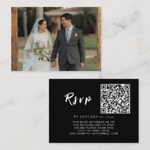 Elegant Wedding Website   RSVP QR Code Photo Enclosure Card