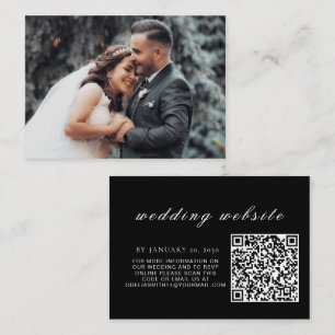 Elegant Wedding Website   RSVP QR Code Photo Enclosure Card