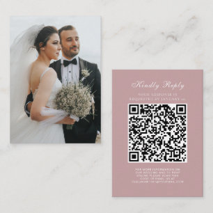 Elegant Wedding Website   RSVP QR Code Photo Enclosure Card