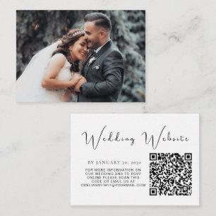 Elegant Wedding Website   RSVP QR Code Photo Enclosure Card