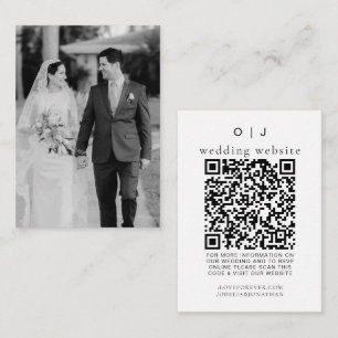 Elegant Wedding Website   RSVP QR Code Photo Enclosure Card