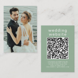 Elegant Wedding Website   RSVP QR Code Photo Enclosure Card