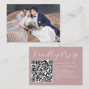 Elegant Wedding Website   RSVP QR Code Photo Enclosure Card