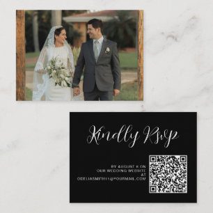 Elegant Wedding Website   RSVP QR Code Photo Enclosure Card