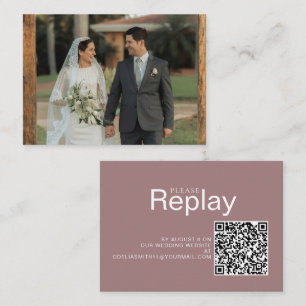 Elegant Wedding Website   RSVP QR Code Photo Enclosure Card