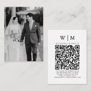 Elegant Wedding Website   RSVP QR Code Photo Enclosure Card