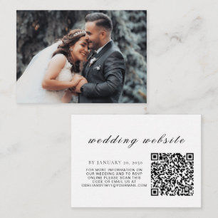 Elegant Wedding Website   RSVP QR Code Photo Enclosure Card