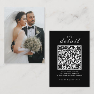 Elegant Wedding Website   RSVP QR Code Photo Enclosure Card