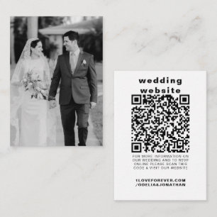 Elegant Wedding Website   RSVP QR Code Photo Enclosure Card