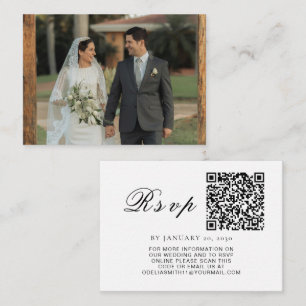 Elegant Wedding Website   RSVP QR Code Photo Enclosure Card