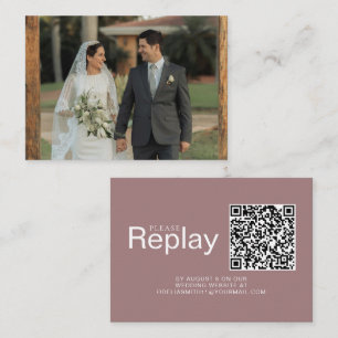 Elegant Wedding Website   RSVP QR Code Photo Enclosure Card