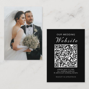 Elegant Wedding Website   RSVP QR Code Photo Enclosure Card