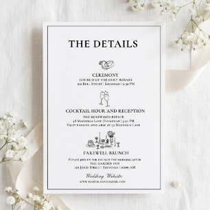 Elegant Wedding Weekend Details Timeline Enclosure Card