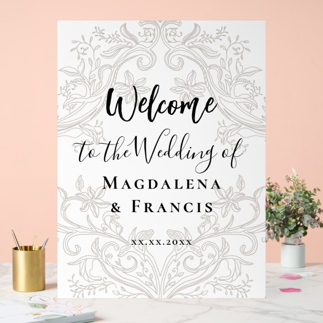 elegant wedding welcome acrylic sign (Wedding)