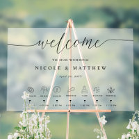 Elegant Wedding Welcome and Timeline Frosted 
