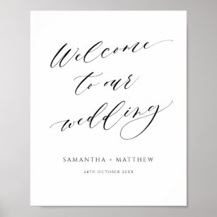 Elegant Wedding Welcome Calligraphy Sign 