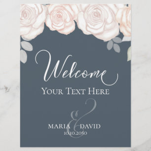 Elegant Wedding Welcome Create Your Own Dusty Grey Flyer