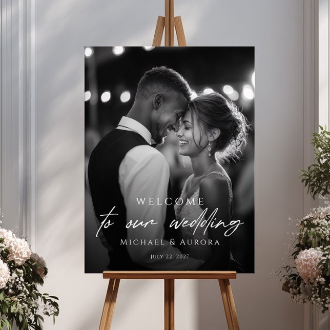Elegant wedding welcome photo poster (Creator Uploaded)