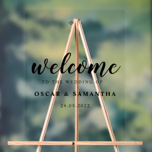 Elegant Wedding Welcome Sign Custom Names and Date