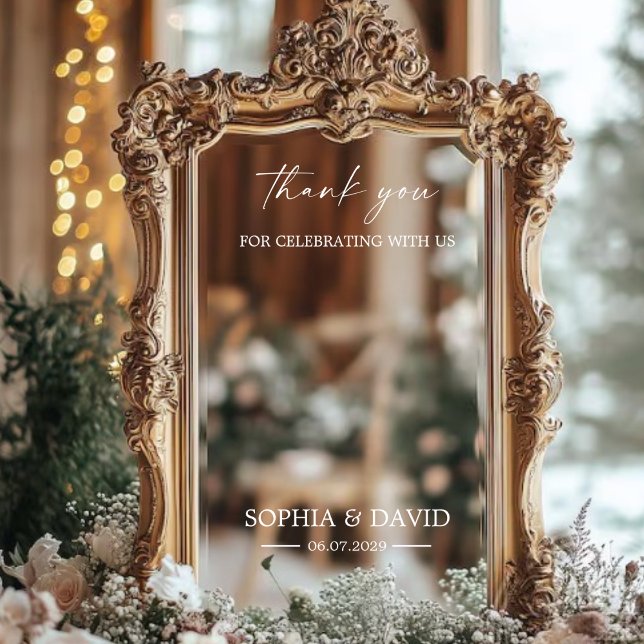 Elegant Wedding Welcome Sign Selfie Mirror Decal (Creator Uploaded)