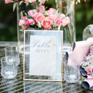Elegant Wedding white Doves Table Number