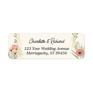 Elegant Wedding Wildflower Garden Return Address