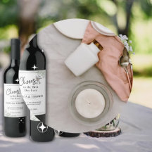 Elegant Wedding Wine Bottle Labels – Set of 6