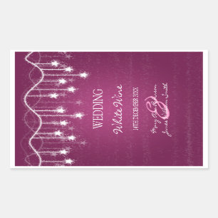 Elegant Wedding Wine Label Shimmering Stars Berry