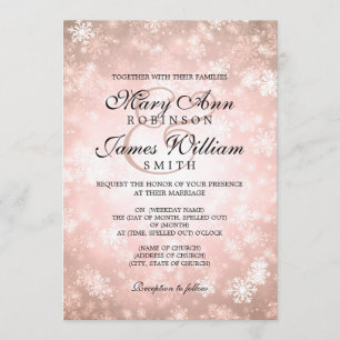 Elegant Wedding Winter Wonderland Sparkle Copper Invitation