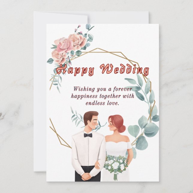 Elegant Wedding Wishes Card (Front)
