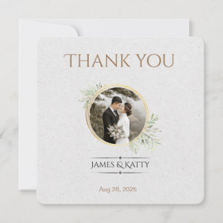 Elegant Wedding with light Floral Thank You Card