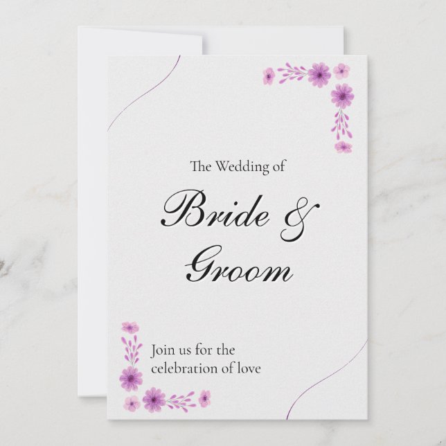 Elegant Wedding  with Timeline & QR Code Invitation (Front)