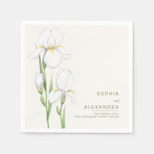 Elegant Wedding with White Irises Napkin