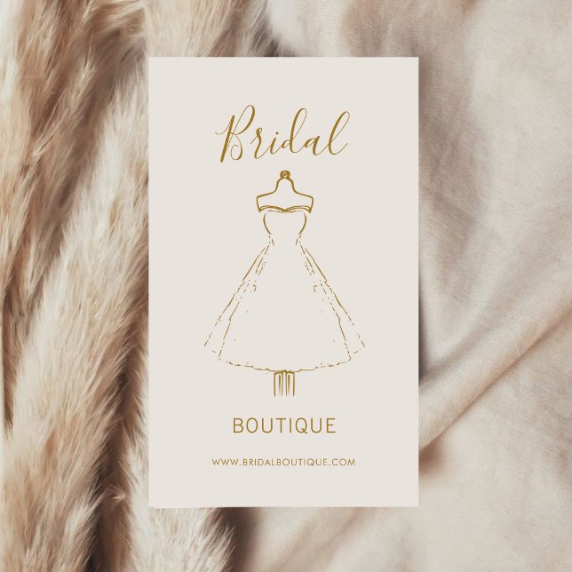 Elegant wedding women's Clothing Gold Gown Business Card (Creator Uploaded)