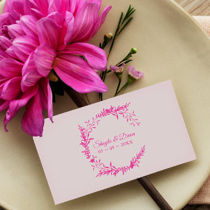 Elegant Wedding Wreath Wildflowers and Branches Rubber Stamp