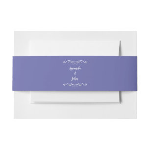 Elegant Weddings Calligraphy Chic Periwinkle Blue Invitation Belly Band