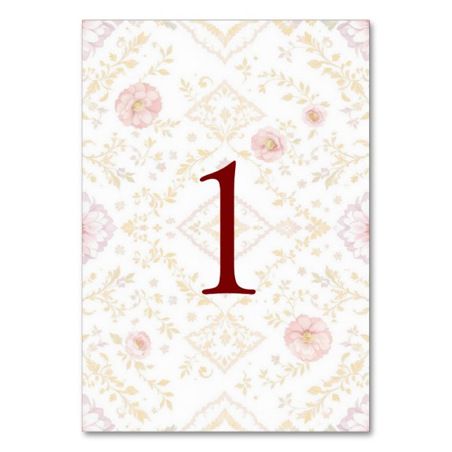 Elegant weeding table number (Front)