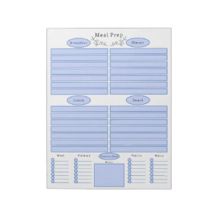 Elegant Weekly Meal Planner Shopping List Notepad