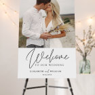 Elegant Welcome Calligraphy Wedding Photo