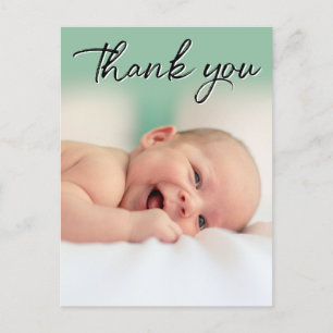 Elegant Welcome: Personalised Baby Announcement Ca Postcard