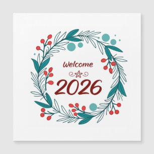 Elegant Welcome to 2026 – Festive Laurel Wreath 